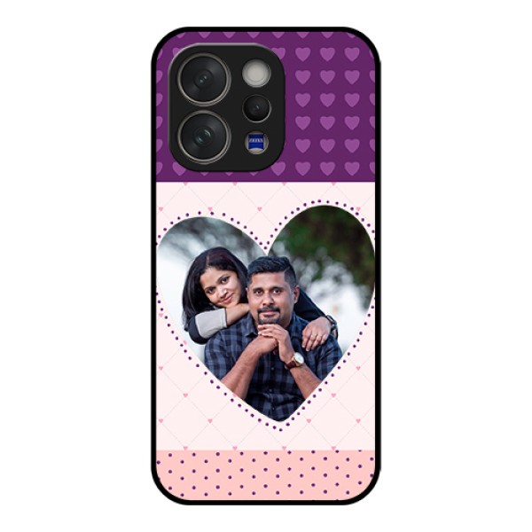 Vivo V70 5G Custom Glass Phone Case - Violet Love Dots Design