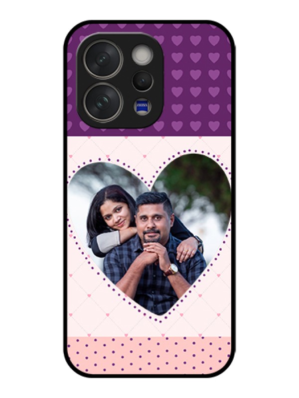 Custom Vivo V70 5G Custom Glass Phone Case - Violet Love Dots Design
