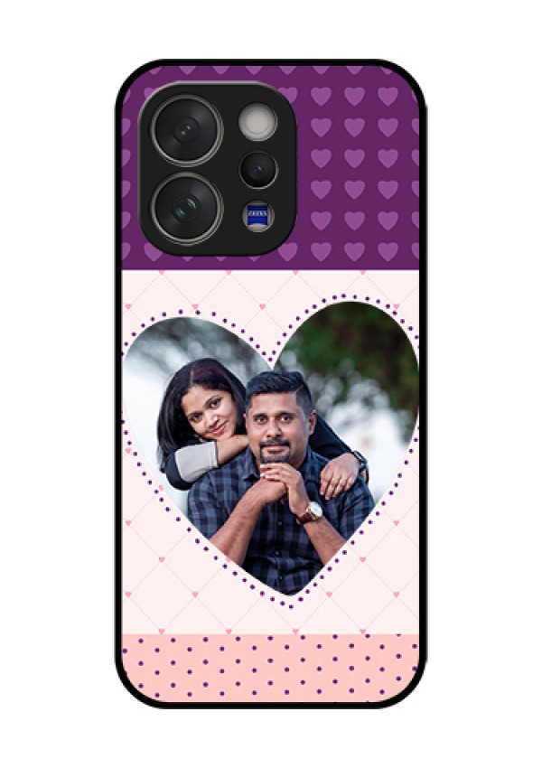 Vivo V70 5G Custom Glass Phone Case - Violet Love Dots Design