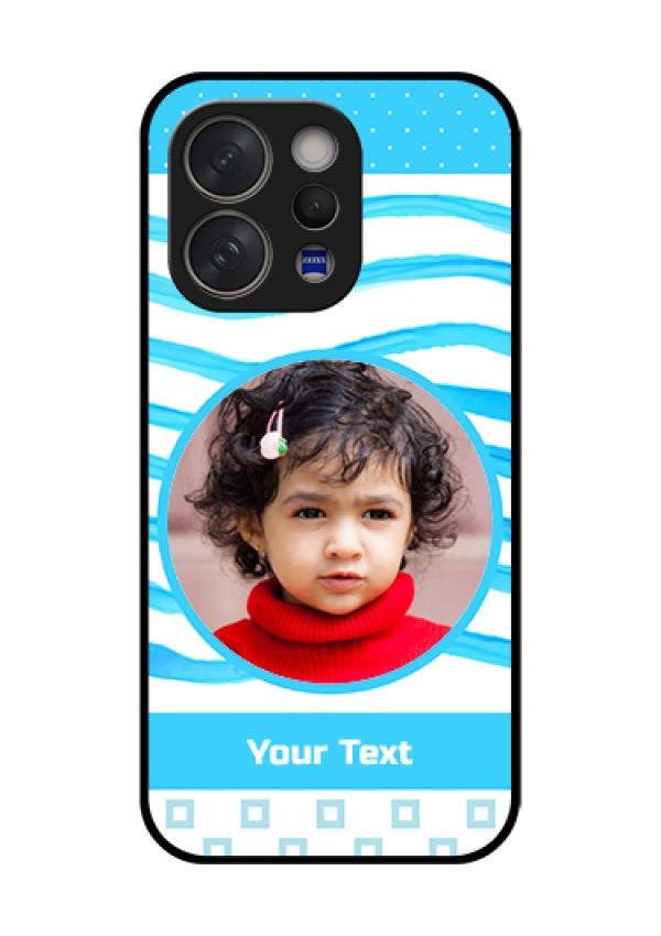 Vivo V70 5G Custom Glass Phone Case - Simple Blue Case Design