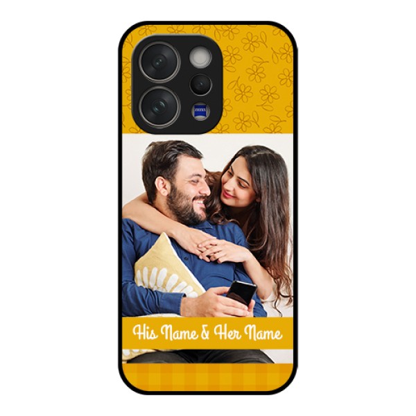 Vivo V70 5G Custom Glass Phone Case - Yellow Floral Design