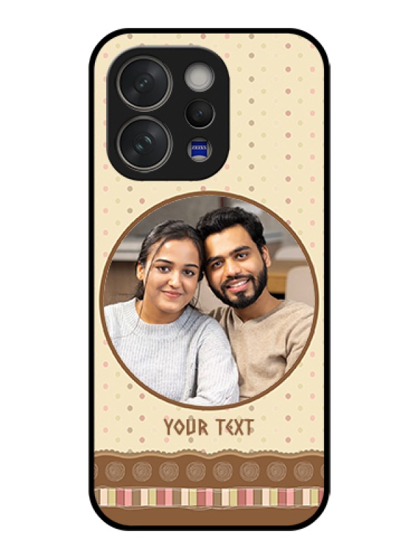 Custom Vivo V70 5G Custom Glass Phone Case - Brown Dotted Mobile Case Design