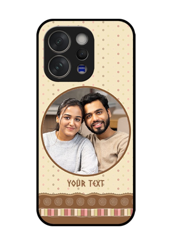 Vivo V70 5G Custom Glass Phone Case - Brown Dotted Mobile Case Design