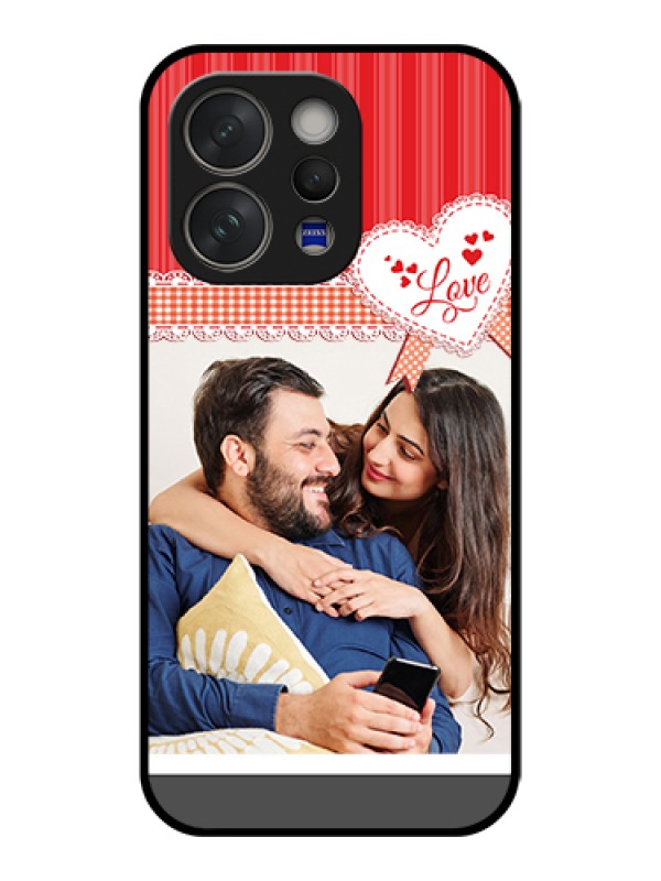 Custom Vivo V70 5G Custom Glass Phone Case - Red Love Pattern Design