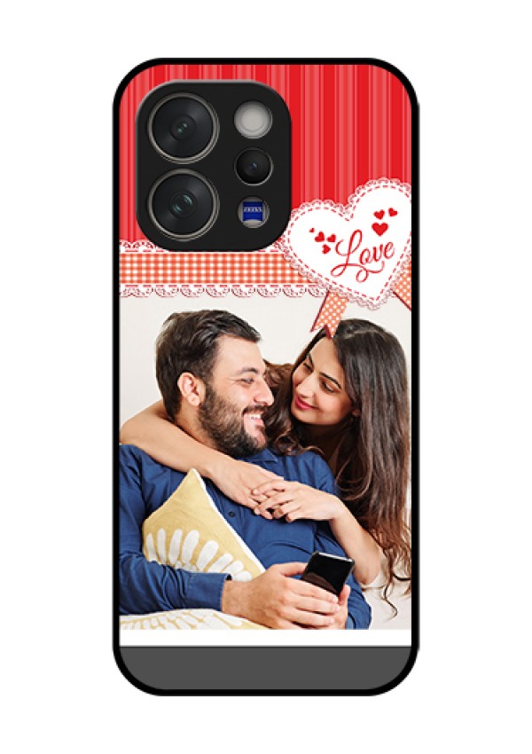 Vivo V70 5G Custom Glass Phone Case - Red Love Pattern Design