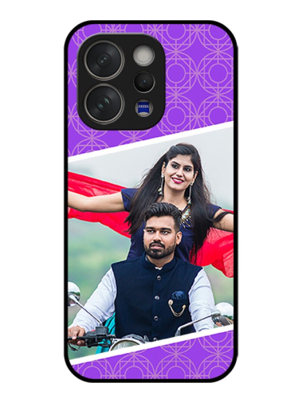 Custom Vivo V70 5G Custom Glass Phone Case - Violet Color Pattern Design