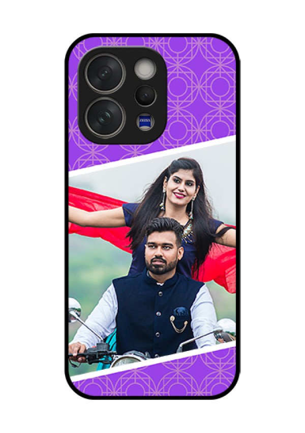 Vivo V70 5G Custom Glass Phone Case - Violet Color Pattern Design