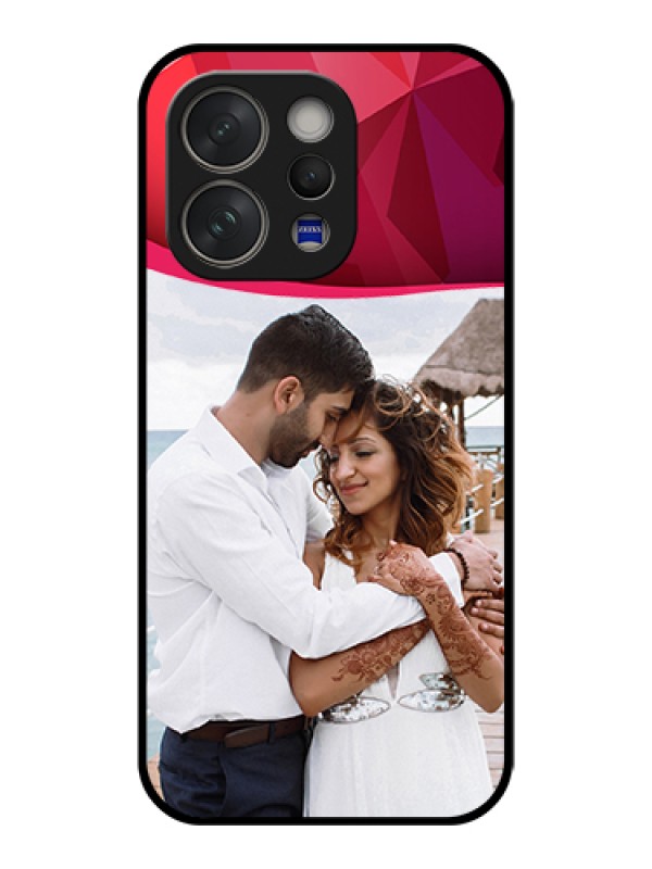 Custom Vivo V70 5G Custom Glass Phone Case - Red Abstract Design