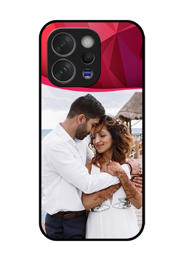 Vivo V70 5G Custom Glass Phone Case - Red Abstract Design