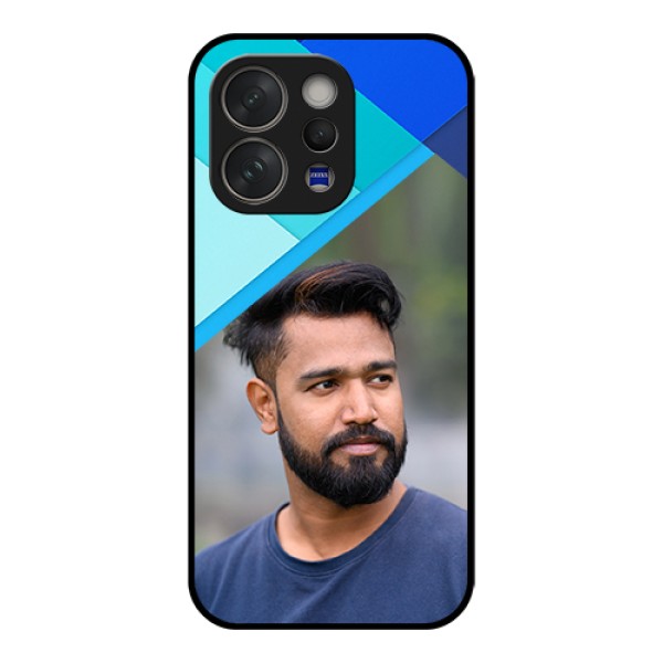 Vivo V70 5G Custom Glass Phone Case - Blue Pattern Design