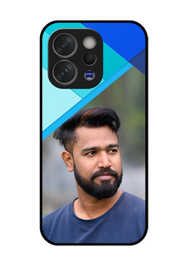 Vivo V70 5G Custom Glass Phone Case - Blue Pattern Design