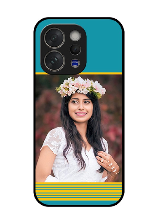 Vivo V70 5G Custom Glass Phone Case - Yellow & Blue Design