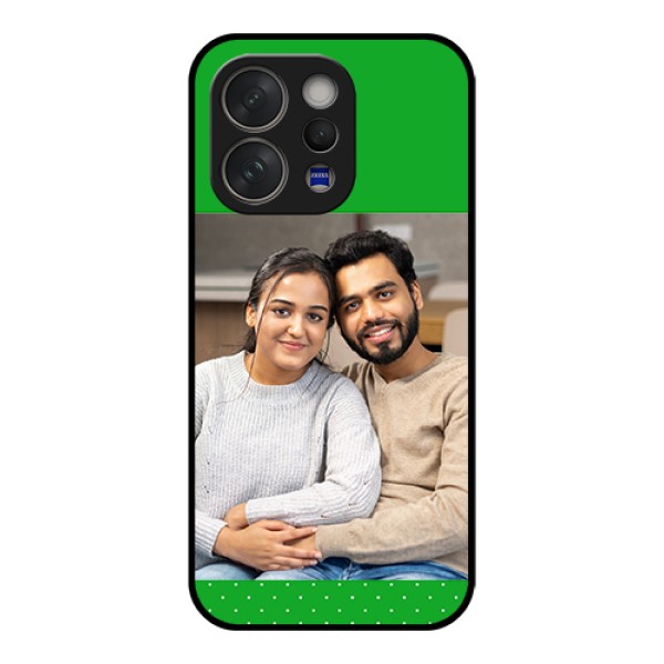 Vivo V70 5G Custom Glass Phone Case - Green Pattern Design