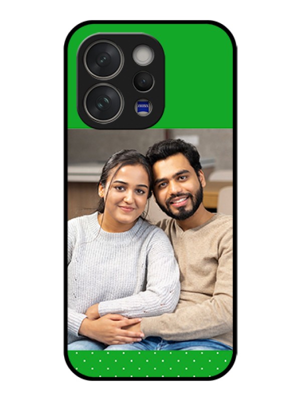 Custom Vivo V70 5G Custom Glass Phone Case - Green Pattern Design
