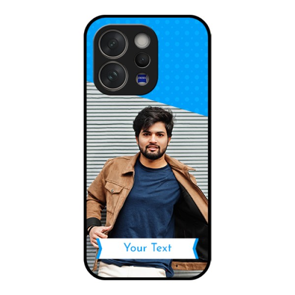 Vivo V70 5G Custom Glass Phone Case - Simple Blue Color Design