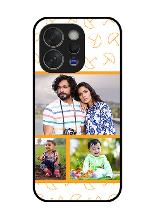 Vivo V70 5G Custom Glass Phone Case - Yellow Pattern Design