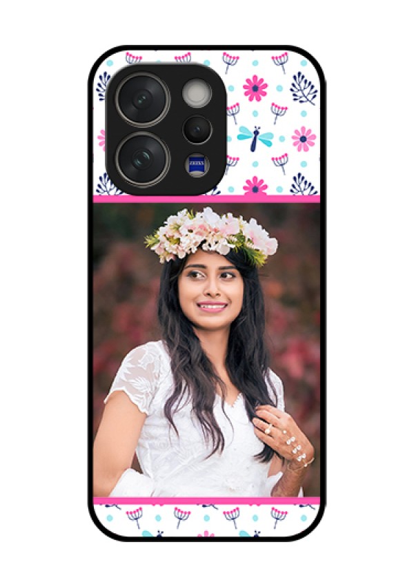 Vivo V70 5G Custom Glass Phone Case - Colorful Flower Design