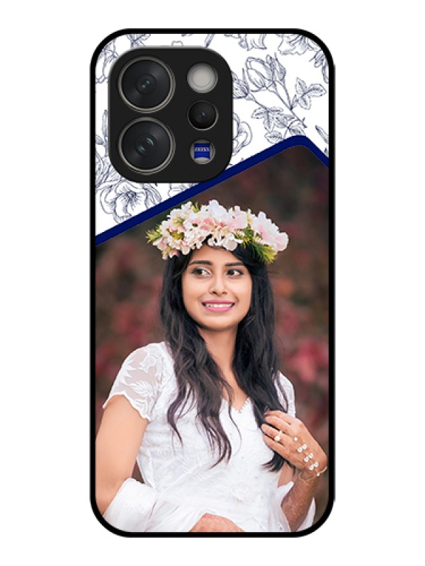Custom Vivo V70 5G Custom Glass Phone Case - Classy Floral Design