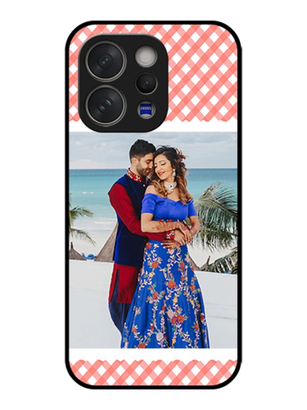 Custom Vivo V70 5G Custom Glass Phone Case - Pink Pattern Design