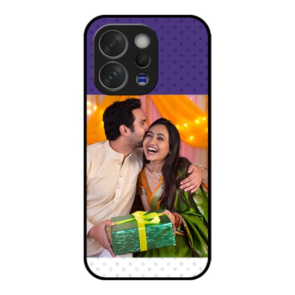 Vivo V70 5G Custom Glass Phone Case - Violet Colored Pattern Design Vivo V70 5G Custom Glass Phone Case - Violet Colored Pattern Design