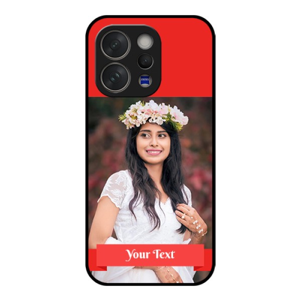 Vivo V70 5G Custom Glass Phone Case - Simple Red Color Design
