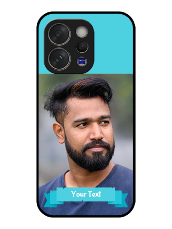 Custom Vivo V70 5G Custom Glass Phone Case - Blue Color Design