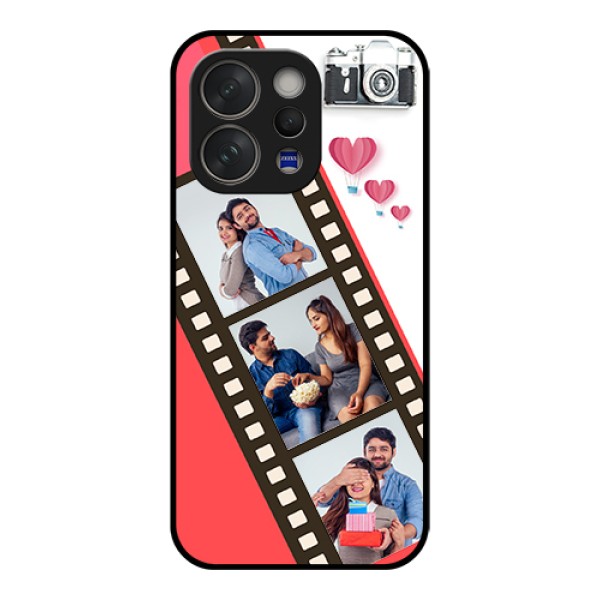 Vivo V70 5G Custom Glass Phone Case - 3 Image Holder With Film Reel Vivo V70 5G Custom Glass Phone Case - 3 Image Holder With Film Reel