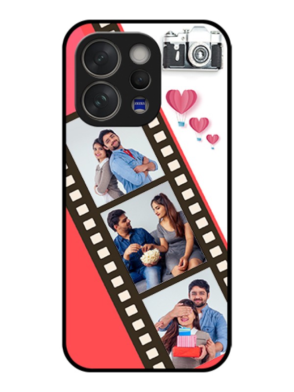 Custom Vivo V70 5G Custom Glass Phone Case - 3 Image Holder With Film Reel