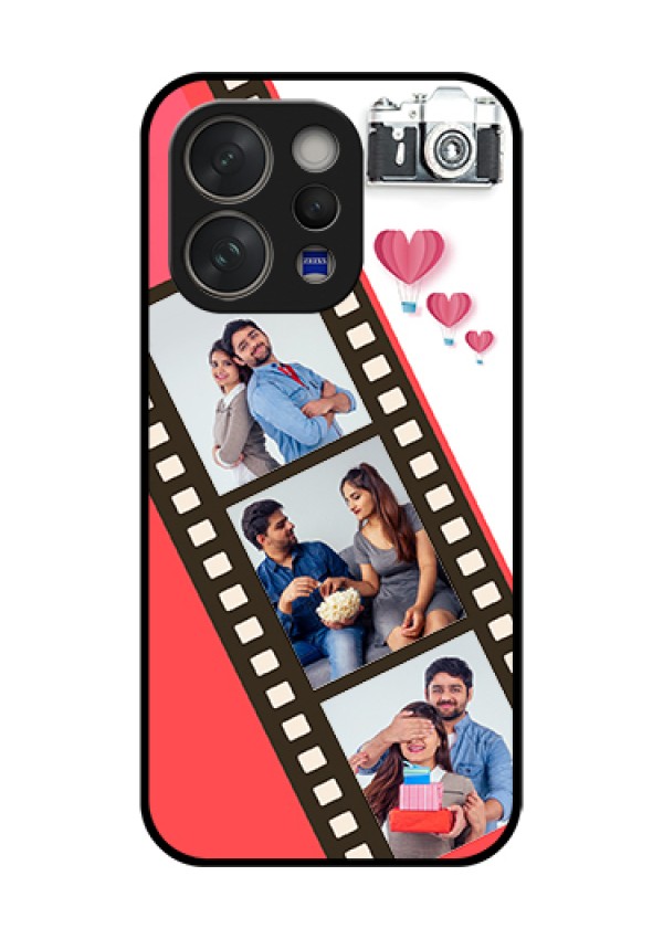 Vivo V70 5G Custom Glass Phone Case - 3 Image Holder With Film Reel