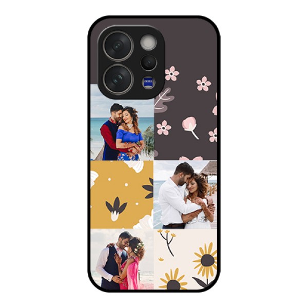 Vivo V70 5G Custom Glass Phone Case - 3 Images With Floral Design Vivo V70 5G Custom Glass Phone Case - 3 Images With Floral Design