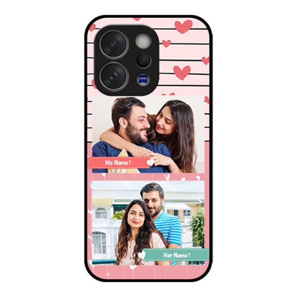 Vivo V70 5G Custom Glass Phone Case - Photo With Heart Design