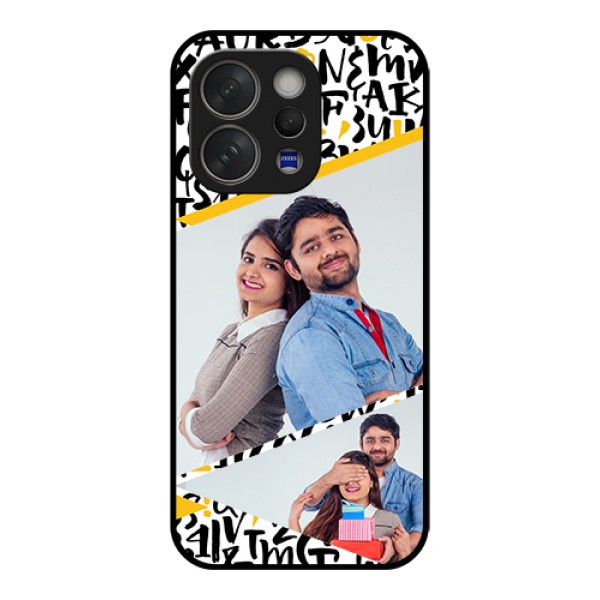 Vivo V70 5G Custom Glass Phone Case - Letters Pattern Design