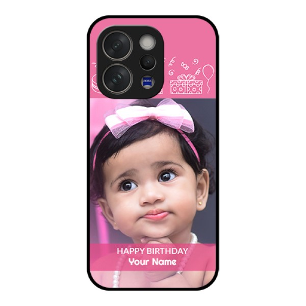 Vivo V70 5G Custom Glass Phone Case - With Birthday Line Art Design Vivo V70 5G Custom Glass Phone Case - With Birthday Line Art Design