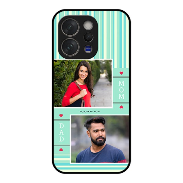 Vivo V70 5G Custom Glass Phone Case - Mom & Dad Pic Design