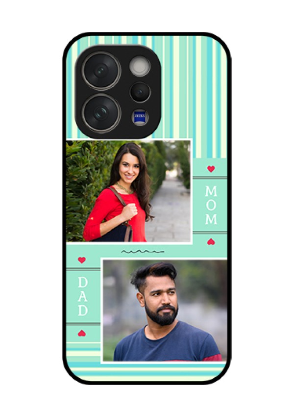 Vivo V70 5G Custom Glass Phone Case - Mom & Dad Pic Design
