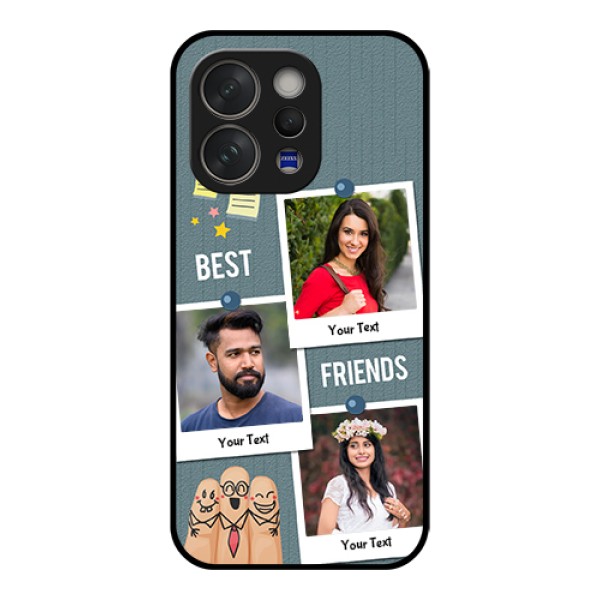 Vivo V70 5G Custom Glass Phone Case - Sticky Frames And Friendship Design Vivo V70 5G Custom Glass Phone Case - Sticky Frames And Friendship Design