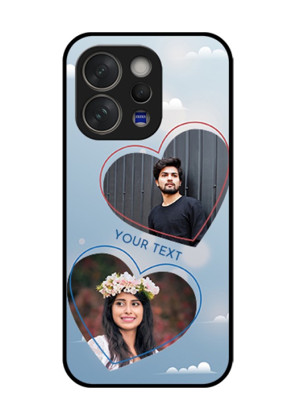 Vivo V70 5G Custom Glass Phone Case - Blue Color Couple Design