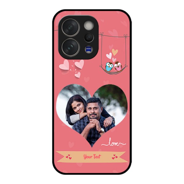 Vivo V70 5G Custom Glass Phone Case - Peach Color Love Design