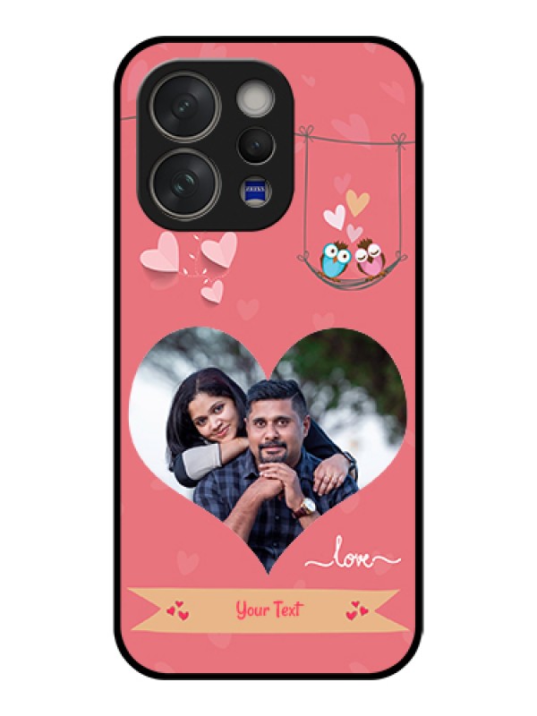 Custom Vivo V70 5G Custom Glass Phone Case - Peach Color Love Design