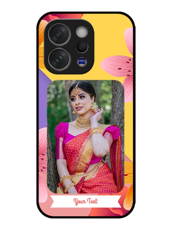 Custom Vivo V70 5G Custom Glass Phone Case - 3 Image With Vintage Floral Design