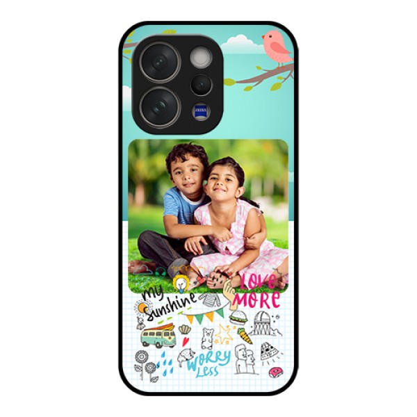 Vivo V70 5G Custom Glass Phone Case - Doodle Love Design