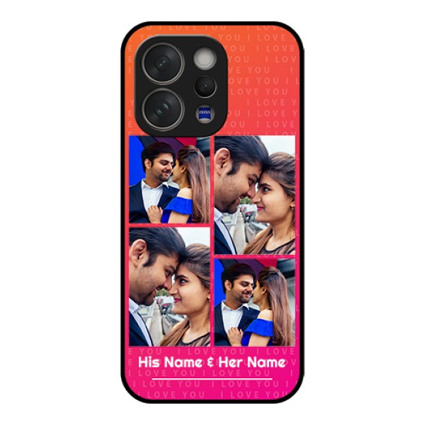 Vivo V70 5G Custom Glass Phone Case - I Love You Pink Design