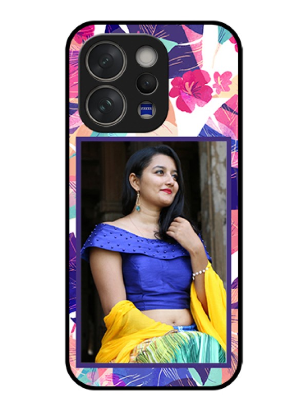 Custom Vivo V70 5G Custom Glass Phone Case - Abstract Floral Design