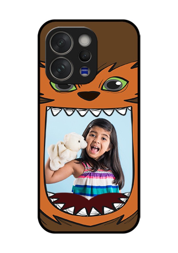Vivo V70 5G Custom Glass Phone Case - Owl Monster Back Case Design
