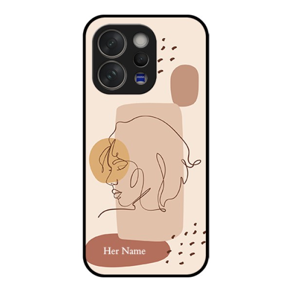 Vivo V70 5G Custom Glass Phone Case - Calm Woman Line Art Design