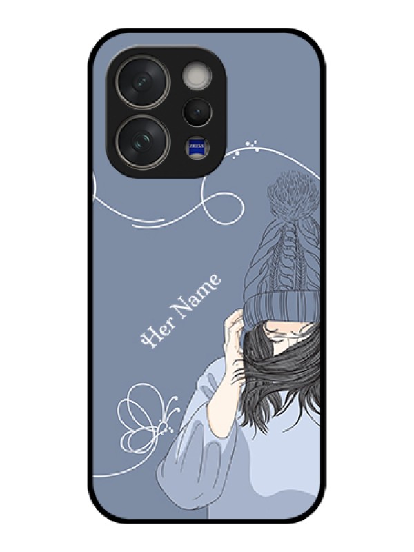 Custom Vivo V70 5G Custom Glass Phone Case - Girl In Winter Outfit Design