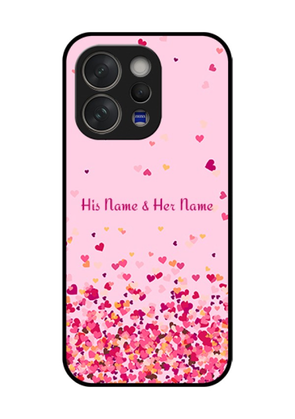 Vivo V70 5G Custom Glass Phone Case - Floating Hearts Design
