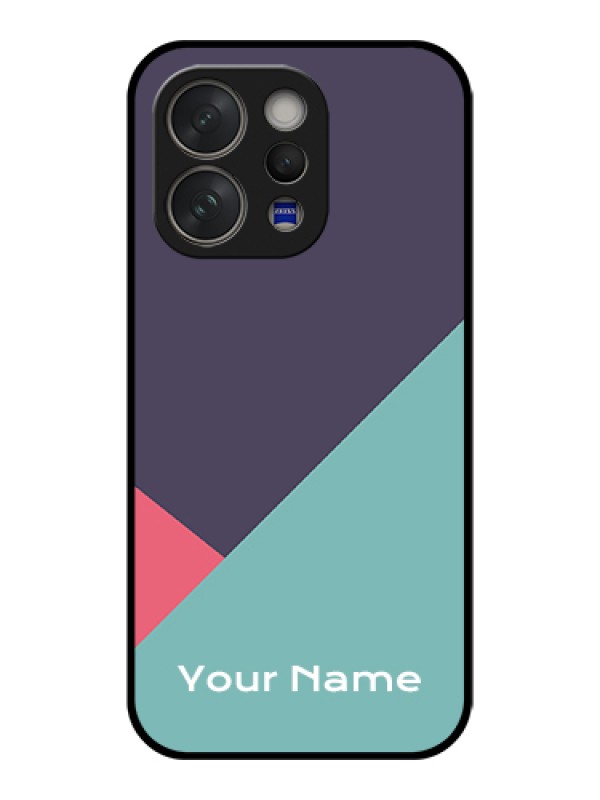 Custom Vivo V70 5G Custom Glass Phone Case - Tri Color Abstract Design