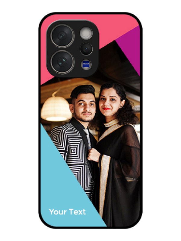 Custom Vivo V70 5G Custom Glass Phone Case - Stacked Triple Colour Design