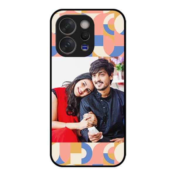 Vivo V70 5G Custom Glass Phone Case - Semi - Circle Maze Pattern Design Vivo V70 5G Custom Glass Phone Case - Semi - Circle Maze Pattern Design